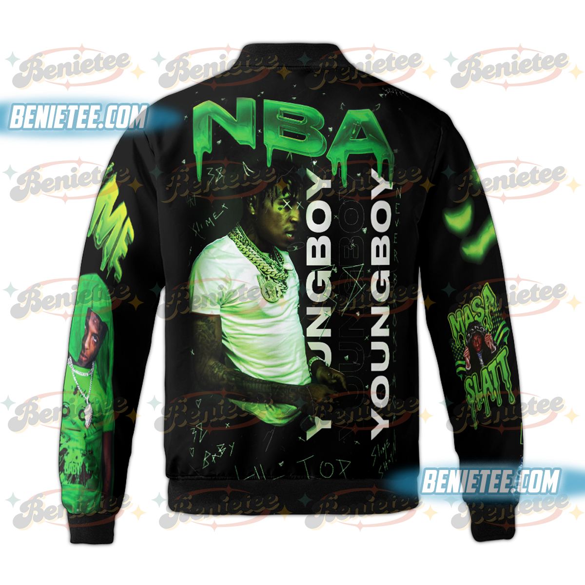 Youngboy Hiphop Vintage Bomber Jaket, Youngboy Merch Jacket, NBA Youngboy 2025 Masa Tour, NBA Youngboy Masa Albums - Image 2