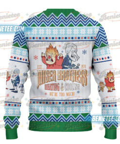 Alternative view of Miser Brothers Heating And Cooling Sweatshirt, Snow Miser &Heat Miser Ugly Sweater, Miser Brothers Christmas Shirt