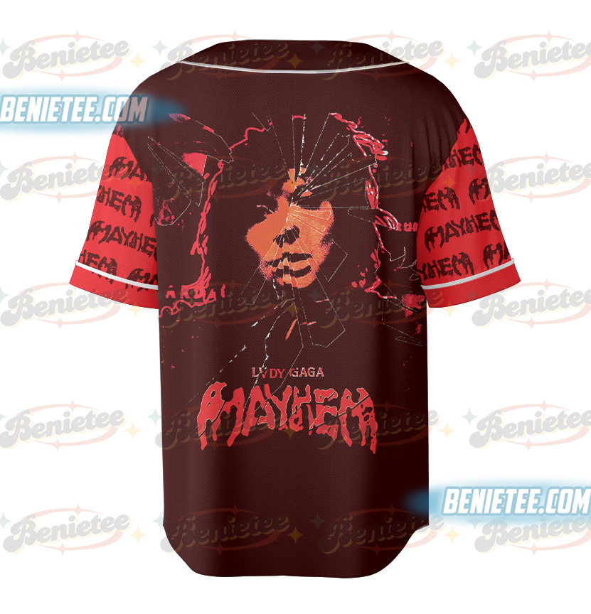 Mayhem Gothic Award Design TShirt, Mayhem Inner Label, Mayhem Red Baseball Jersey, Mayhem Award Ceremony, Little Monster Gift - Image 4