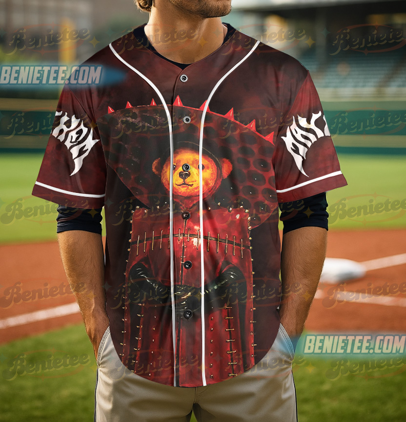 Lady Gaga “Mayhem” Bear Jersey, Red Latex Look from Abracadabra Music Video, Mayhem Ball Concert Tour Shirt - Image 2