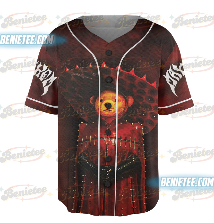 Lady Gaga “Mayhem” Bear Jersey, Red Latex Look from Abracadabra Music Video, Mayhem Ball Concert Tour Shirt - Image 4