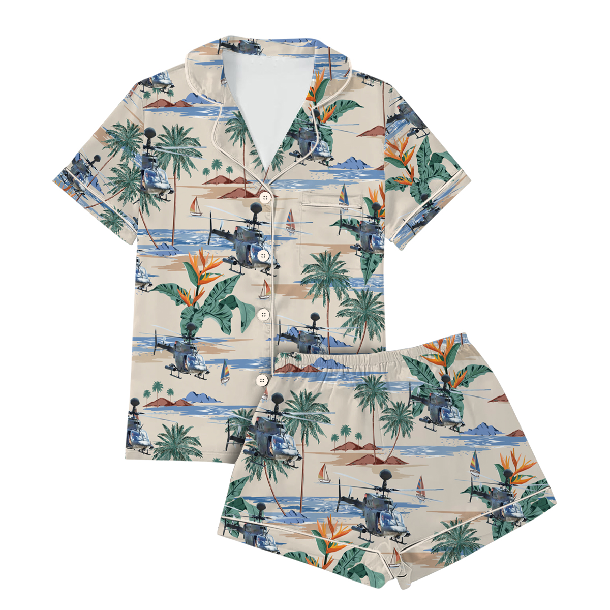 U.S Army OH-58 Kiowa Short Pajamas Set, Military helicopter OH-58 Kiowa Pajamas - Image 4