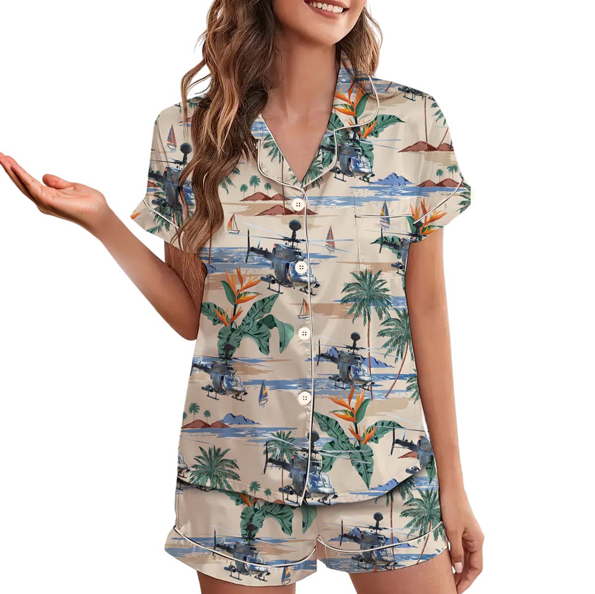 U.S Army OH-58 Kiowa Short Pajamas Set, Military helicopter OH-58 Kiowa Pajamas - Image 3