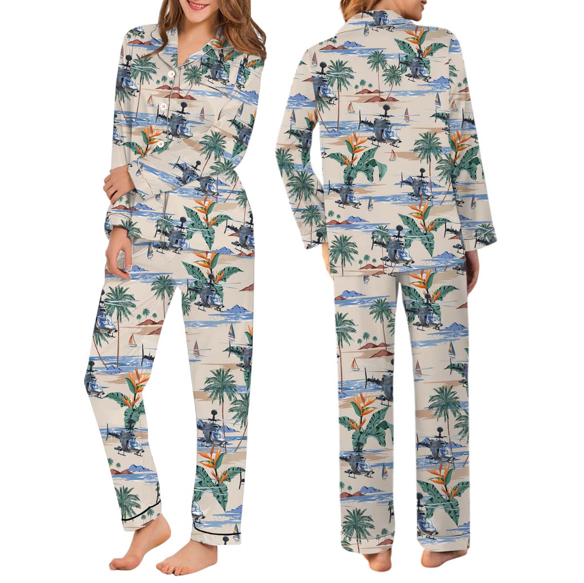 U.S Army OH-58 Kiowa Long Pajamas Set, Military helicopter OH-58 Kiowa Pajamas - Image 2