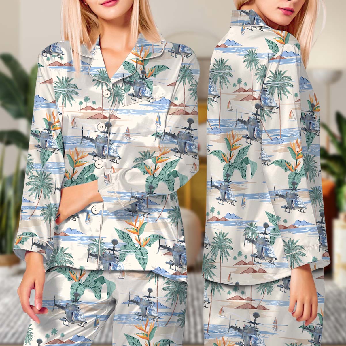 U.S Army OH-58 Kiowa Long Pajamas Set, Military helicopter OH-58 Kiowa Pajamas - Image 3