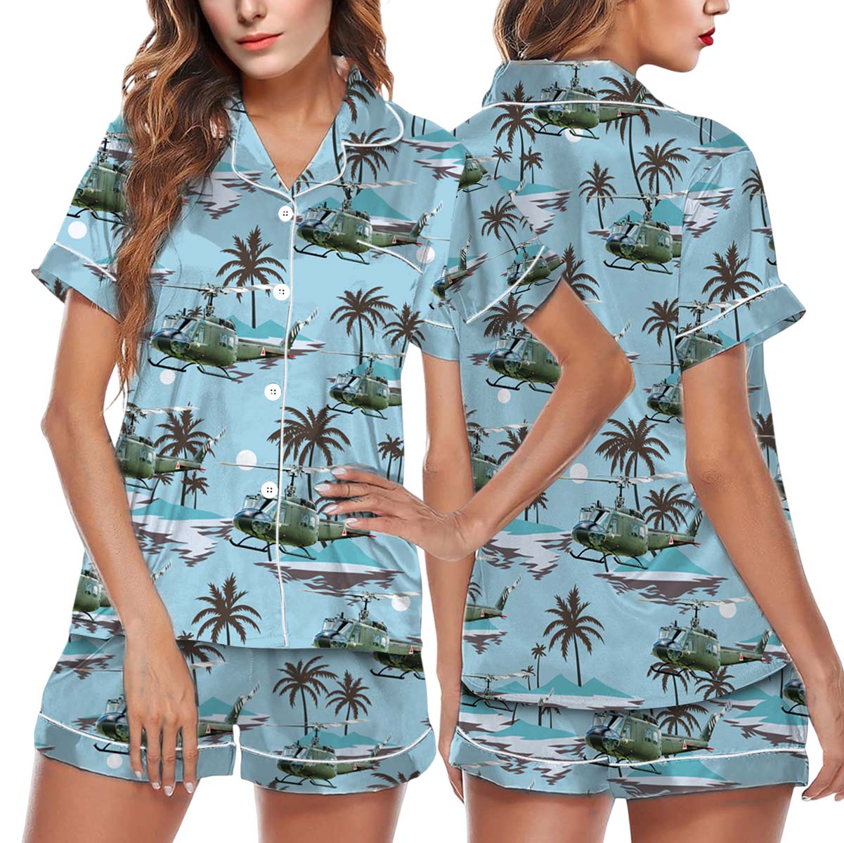 U.S Army Bell UH-1 Iroquois Short Pajamas Set, Military helicopter Bell UH-1 Iroquois Pajamas