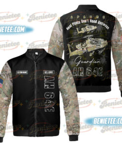 U.S Army Boeing AH-64 Apache Bomber Jacket, Attack helicopter Boeing AH-64 Apache Shirt 3D