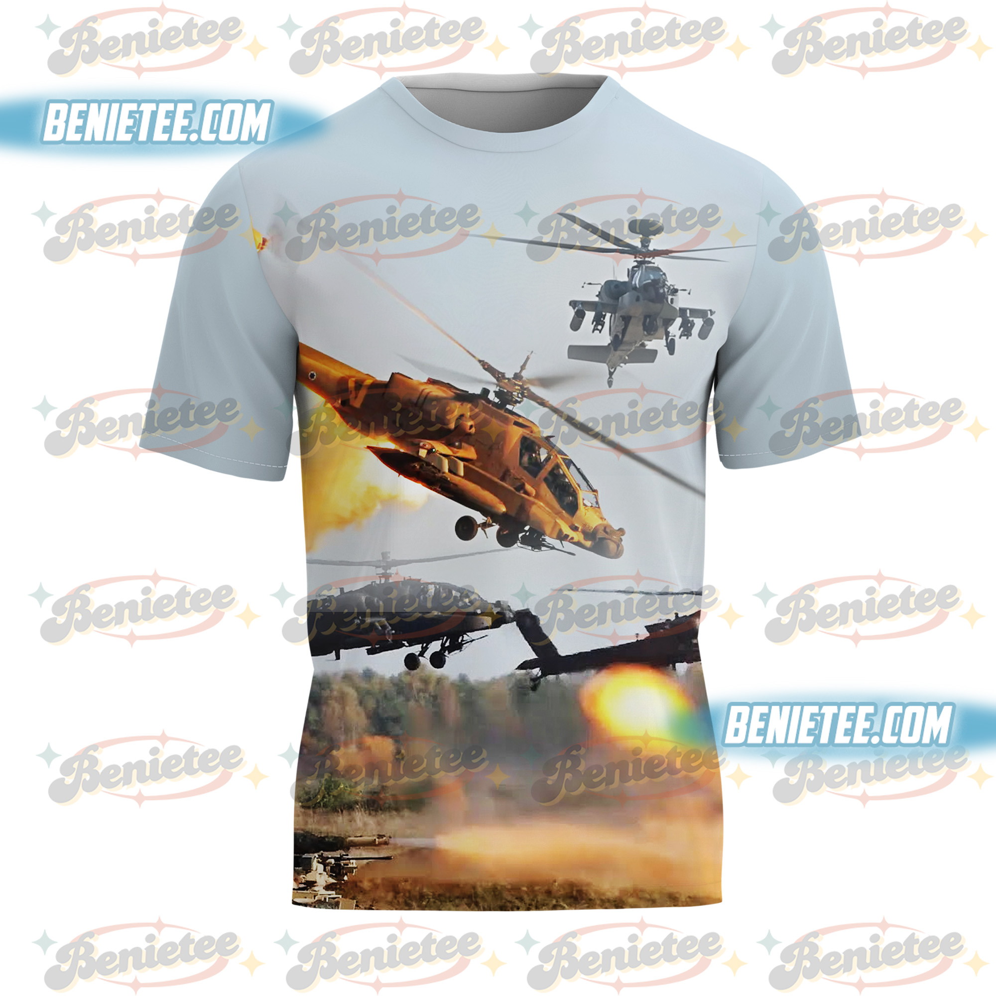 U.S Army Boeing AH-64 Apache Shirt 3D, Attack helicopter Boeing AH-64 Apache Tee - Image 2