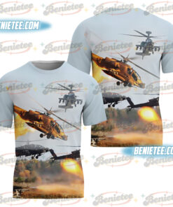 U.S Army Boeing AH-64 Apache Shirt 3D, Attack helicopter Boeing AH-64 Apache Tee