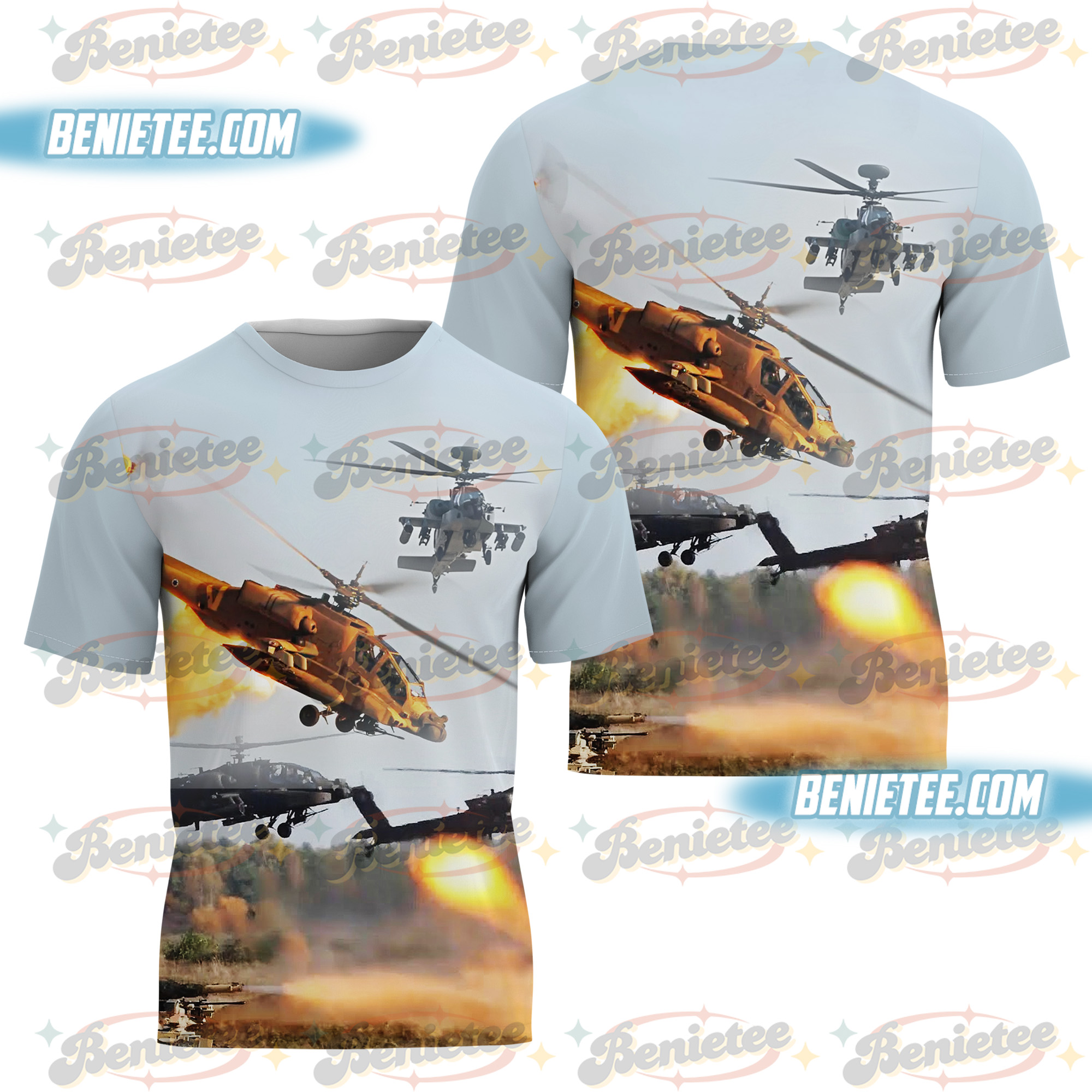U.S Army Boeing AH-64 Apache Shirt 3D, Attack helicopter Boeing AH-64 Apache Tee