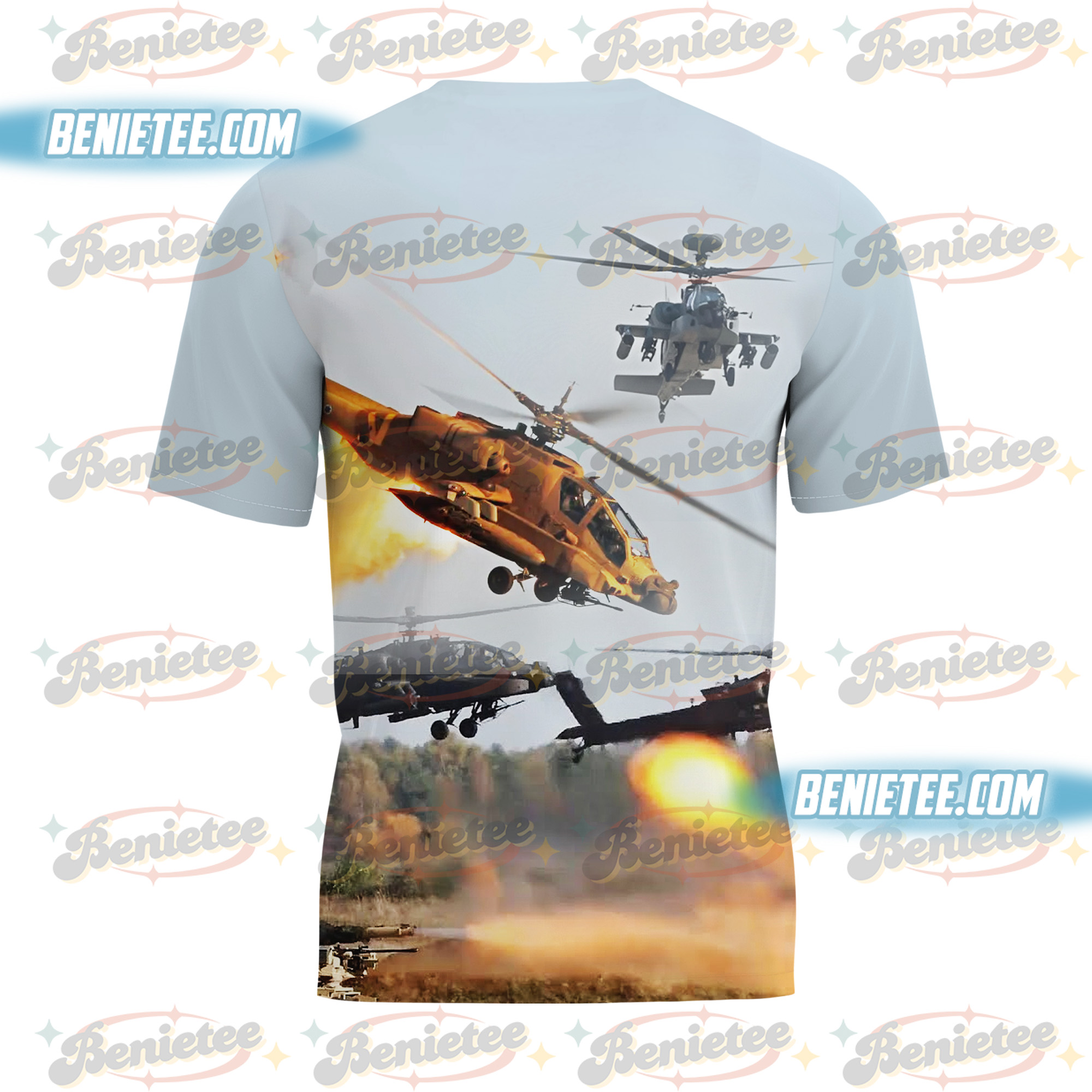 U.S Army Boeing AH-64 Apache Shirt 3D, Attack helicopter Boeing AH-64 Apache Tee - Image 3