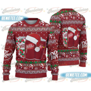 Christmas Dr Pepper Ugly Sweater, Festive Holiday Tee, Xmas Gift, Trendy Christmas Soda Tee, Retro Soda Can, Dr Pepper Lover Sweater