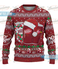 Alternative view of Christmas Dr Pepper Ugly Sweater, Festive Holiday Tee, Xmas Gift, Trendy Christmas Soda Tee, Retro Soda Can, Dr Pepper Lover Sweater