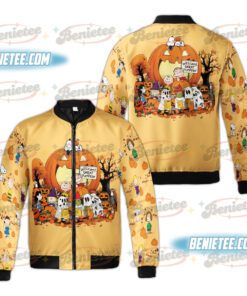 Great Pumpkin Halloween Bomber Jacket, Pumpkin Fall Tee, Cute Peanuts Graphic T-Shirt