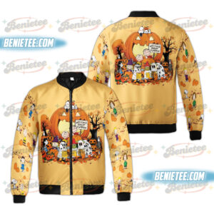 Great Pumpkin Halloween Bomber Jacket, Pumpkin Fall Tee, Cute Peanuts Graphic T-Shirt