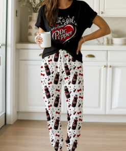 Alternative view of Christmas Dr Pepper Pajamas Set, Festive Holiday Tshirt, Xmas Gift, Trendy Christmas Soda Tee, Retro Soda Can Hoodie, Dr Pepper Lover