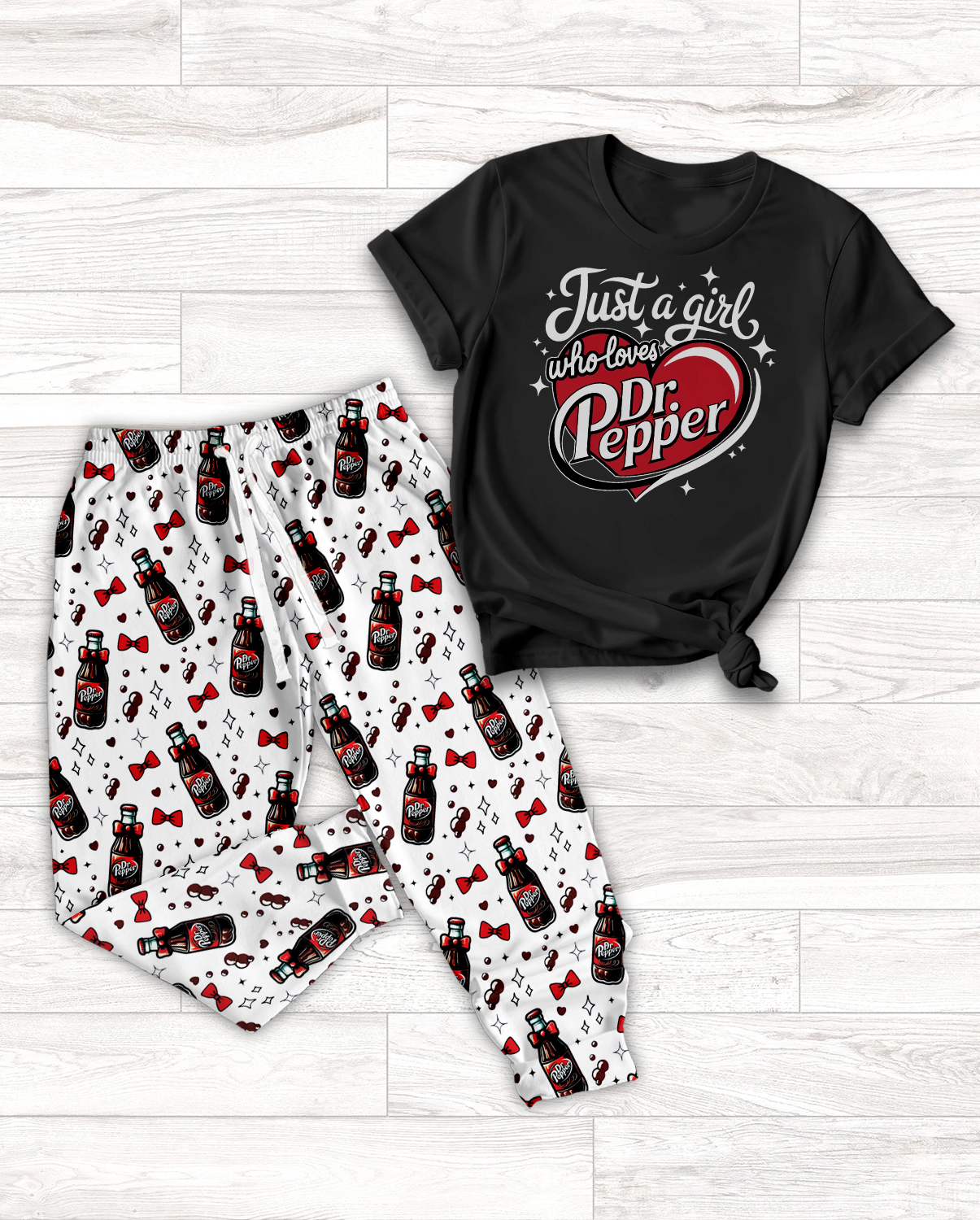 Christmas Dr Pepper Pajamas Set, Festive Holiday Tshirt, Xmas Gift, Trendy Christmas Soda Tee, Retro Soda Can Hoodie, Dr Pepper Lover - Image 5