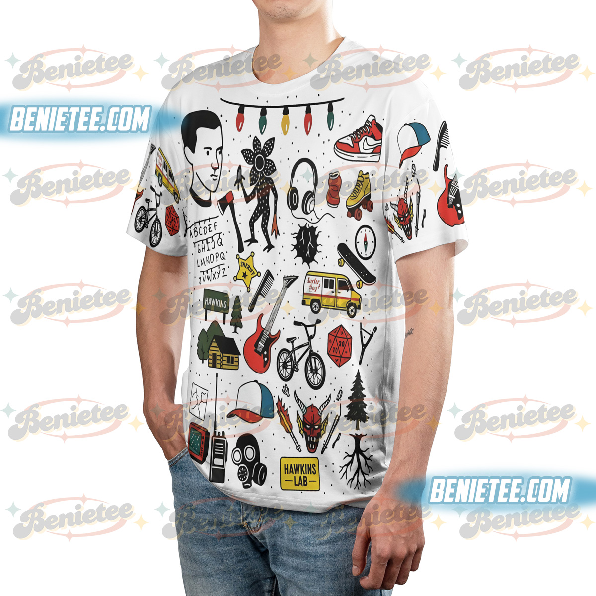 Welcome to the Upside Down T-Shirt 3D, Stranger Things Inspired, Retro Horror Shirt - Image 2