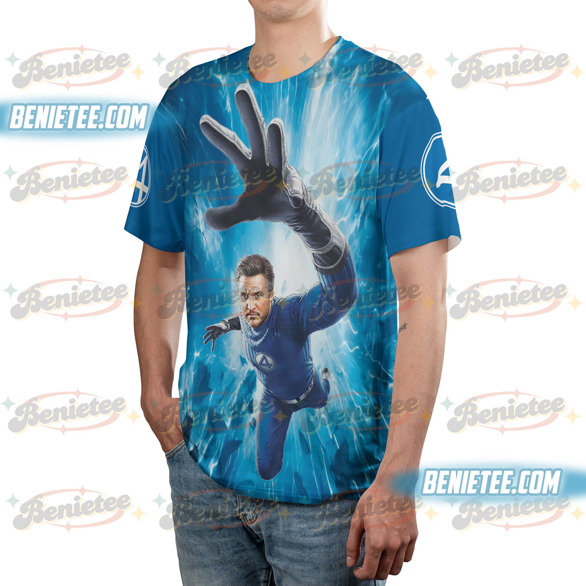 Pedro Pascal Vintage Bootleg Shirt 3D, Pedro Pascal Fantastic Four Tee 3D - Image 2