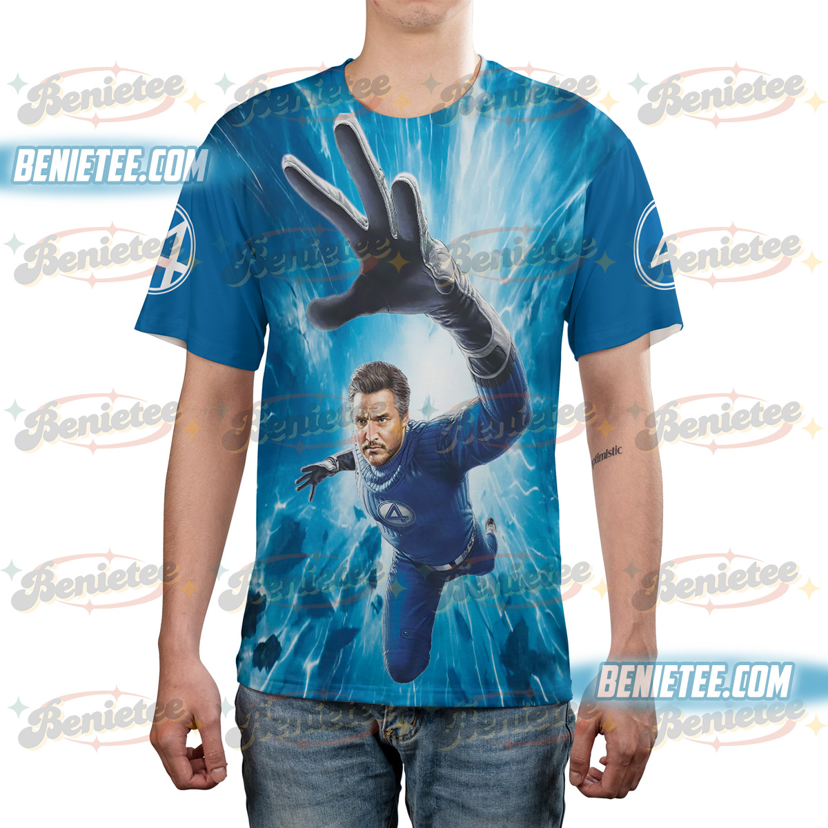 Pedro Pascal Vintage Bootleg Shirt 3D, Pedro Pascal Fantastic Four Tee 3D - Image 3
