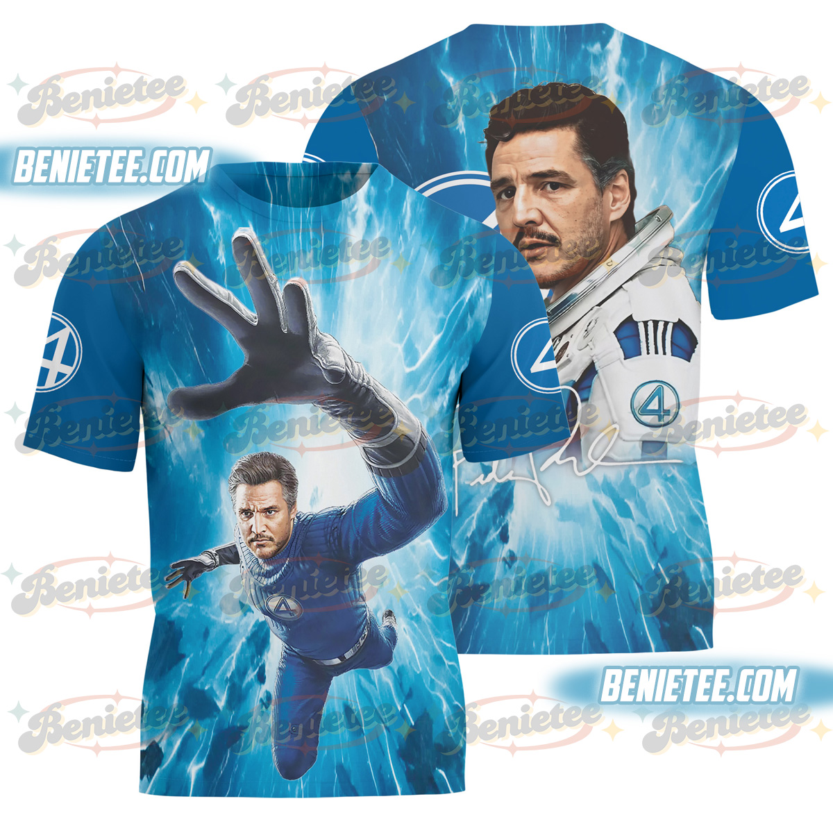 Pedro Pascal Vintage Bootleg Shirt 3D, Pedro Pascal Fantastic Four Tee 3D