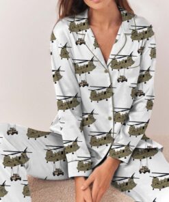 U.S. Army Pajamas Set Long, CH-47 Chinook Military Transport Pajamas