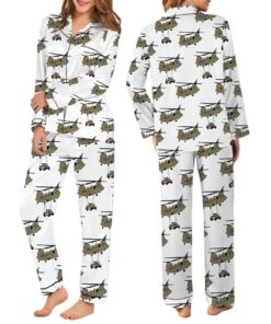 Alternative view of U.S. Army Pajamas Set Long, CH-47 Chinook Military Transport Pajamas