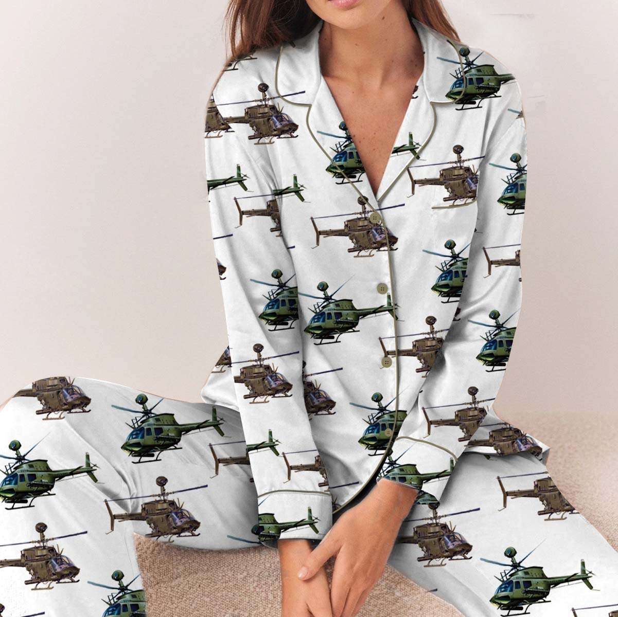 U.S. Army / OH-58D Kiowa Warrior Helicopter Pajamas Long - Image 3