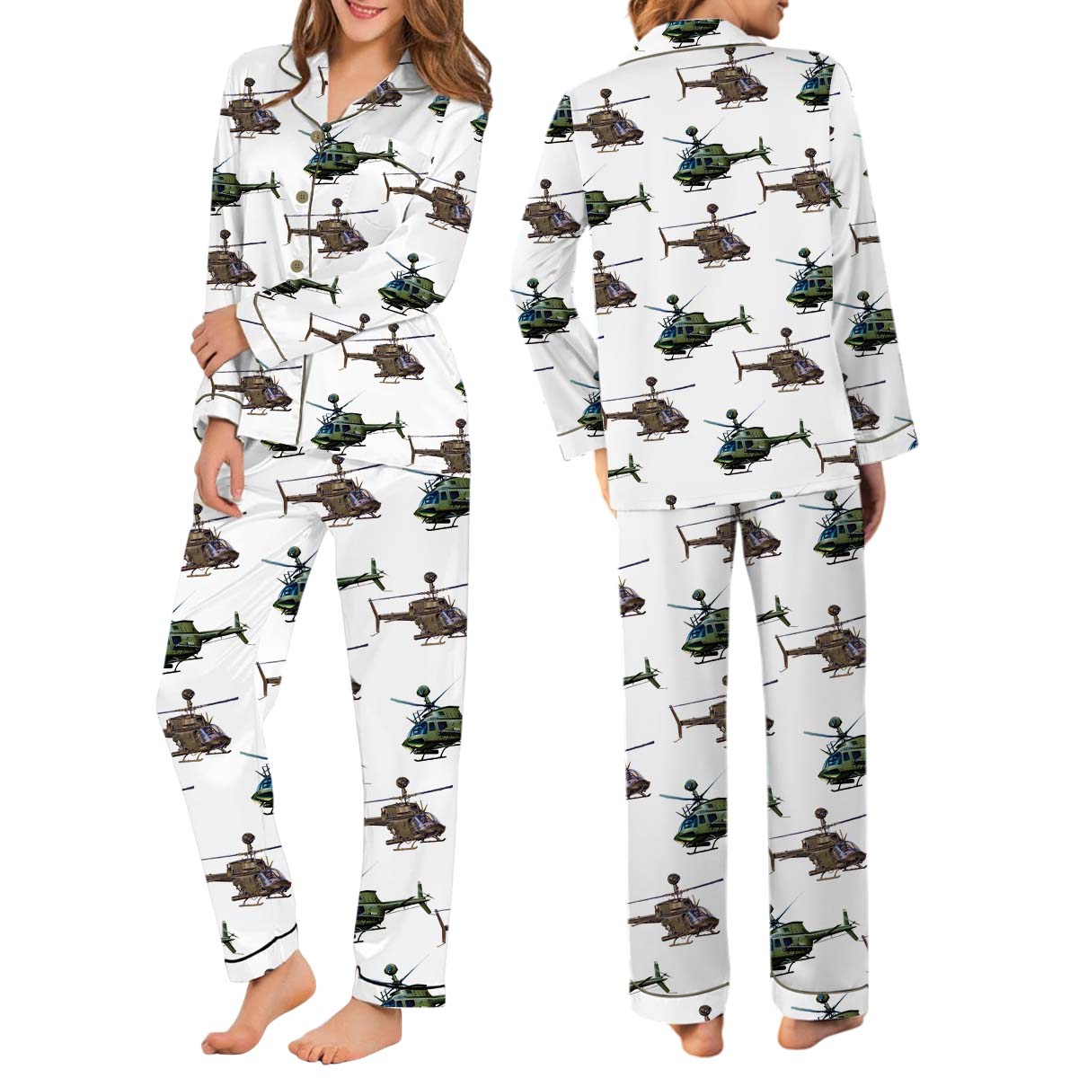U.S. Army / OH-58D Kiowa Warrior Helicopter Pajamas Long - Image 2
