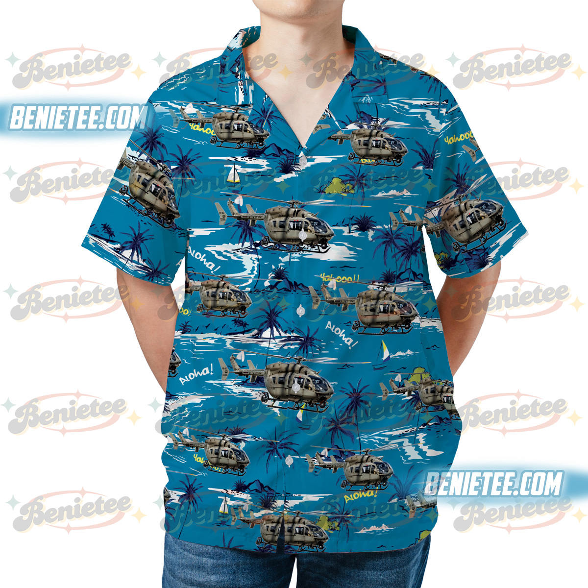 U.S. Army / Eurocopter UH-72 Lakota Hawaiian Shirt - Image 2