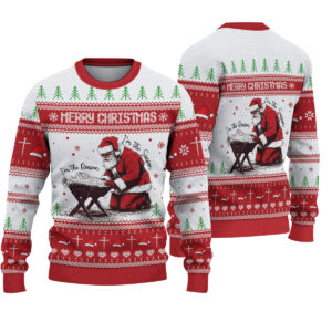 Vintage Santa Crewneck Sweatshirt, Nineties Retro Santa Claus Ugly Christmas Sweater , Christmas Women Men Top Holiday Reindeer Lover Gift Xmas Sweater