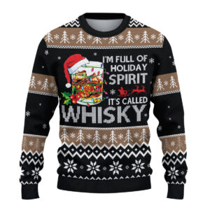 Alternative view of Call Me Old Fashioned Christmas Ugly Sweater, Whiskey Sweatshirt, Retro Christmas Shirt Whiskey Lover Gift, Bourbon Lover Shirt