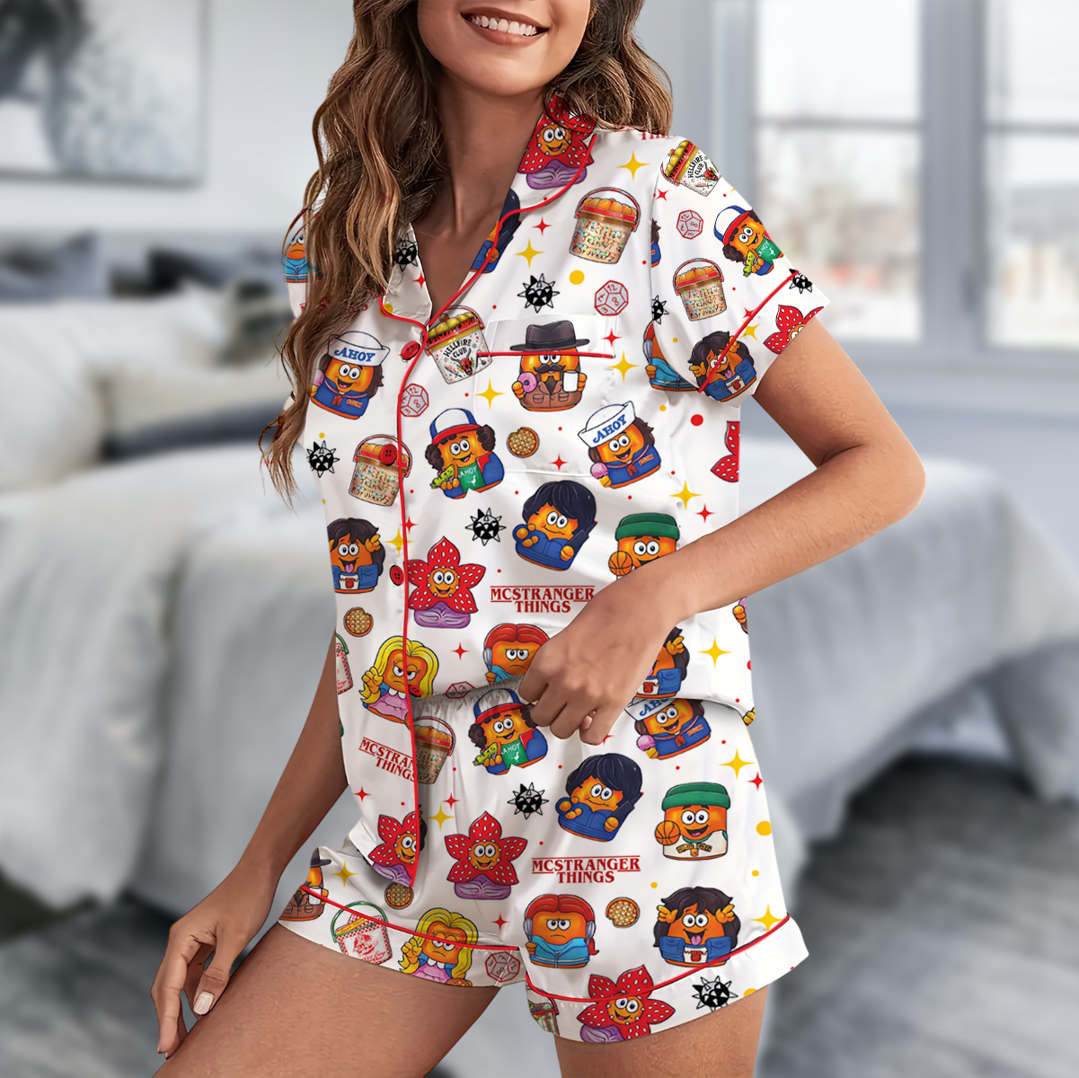 Stranger Things Nuggets Pajamas Set Short, Mc Nugget Stranger Things Pajamas