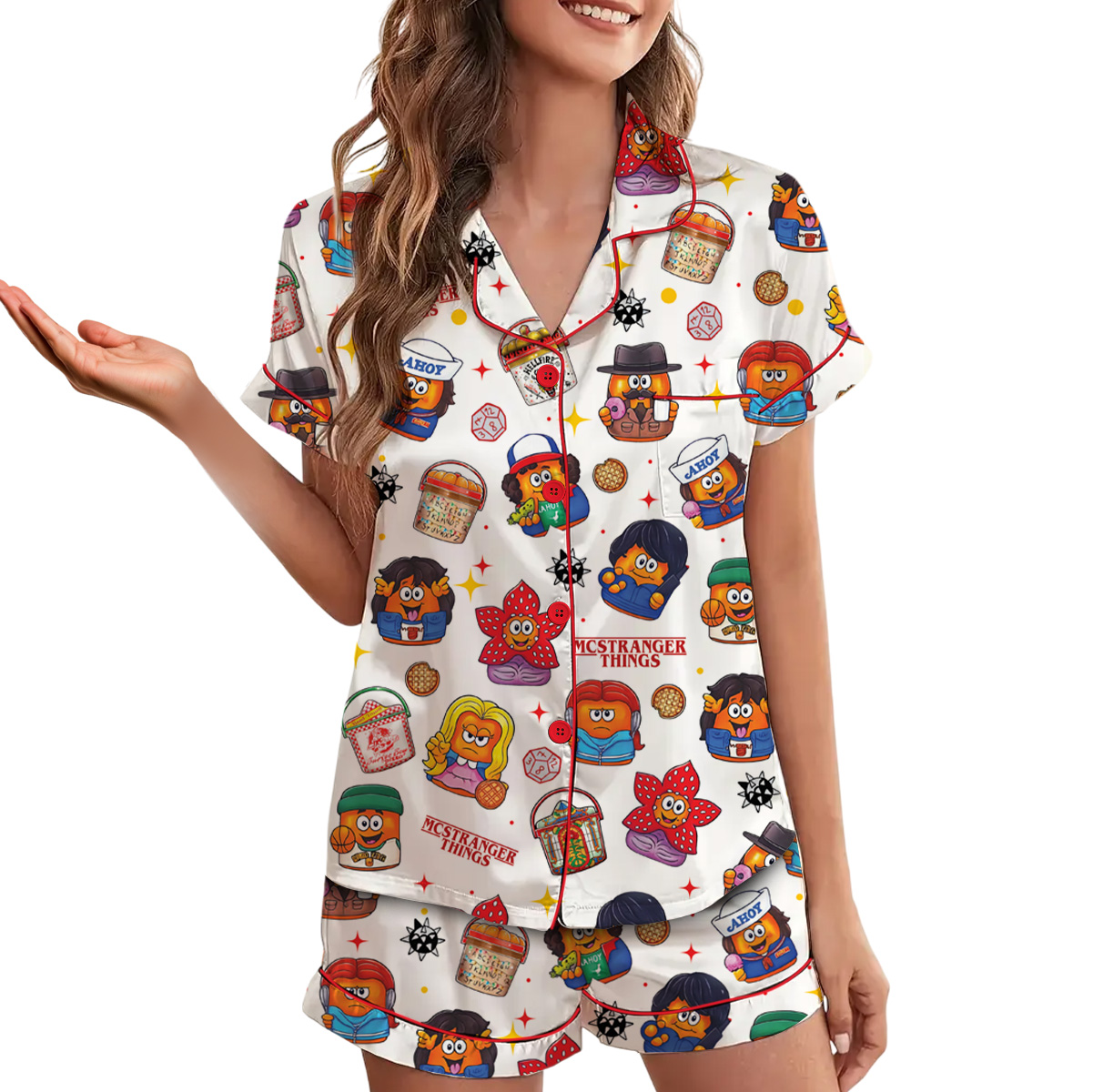 Stranger Things Nuggets Pajamas Set Short, Mc Nugget Stranger Things Pajamas - Image 3