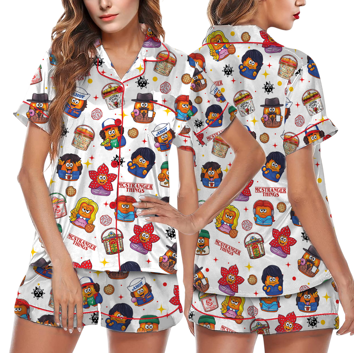 Stranger Things Nuggets Pajamas Set Short, Mc Nugget Stranger Things Pajamas - Image 4