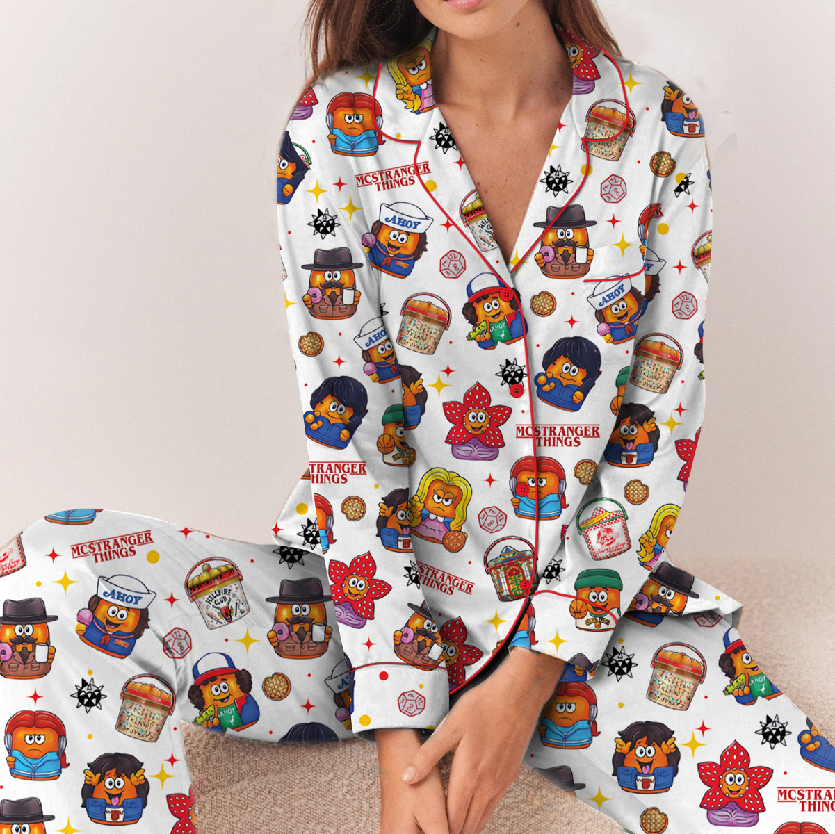 Stranger Things Nuggets Pajamas Set Long