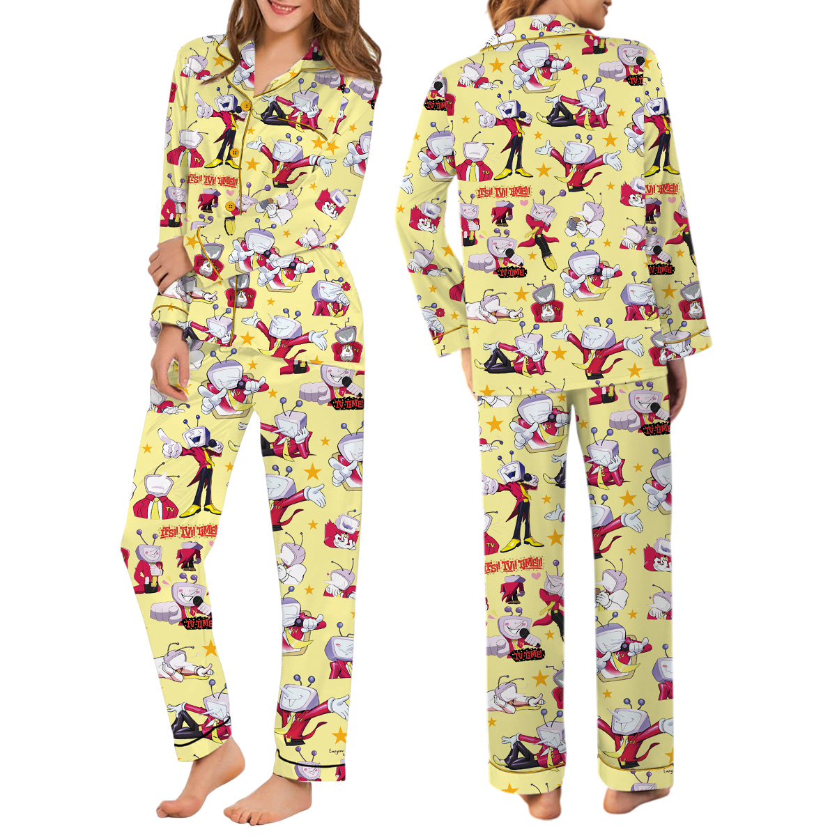Tenna Deltarune ITS TV TIME Game Pajamas Set Long - Image 2