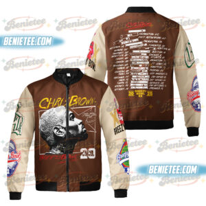 Breezy Bowl XX Bomber Jacket, Chris Brown Breezy Bowl XX Tour Jacket, Chris Brown Shirt, Chris Brown Fan Gift, Chris Brown Merch, Album Shirt