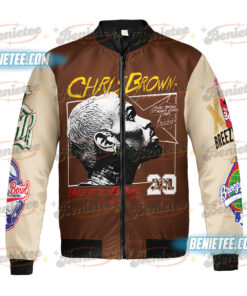 Alternative view of Breezy Bowl XX Bomber Jacket, Chris Brown Breezy Bowl XX Tour Jacket, Chris Brown Shirt, Chris Brown Fan Gift, Chris Brown Merch, Album Shirt