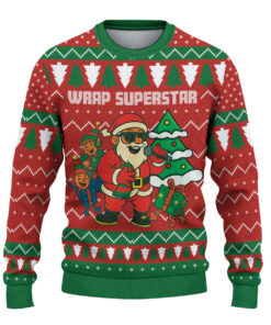 Alternative view of Funny Santa Ugly Christmas Sweater, Music Lover Holiday Pullover, Party Santa Xmas Sweatshirt For Men Women