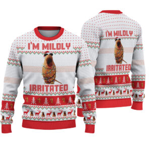 I'm Mildly Irritated Ugly Christmas Sweatshirt, Vintage Marcus The Worm Xmas Sweatshirt, Funny Meme Shirt