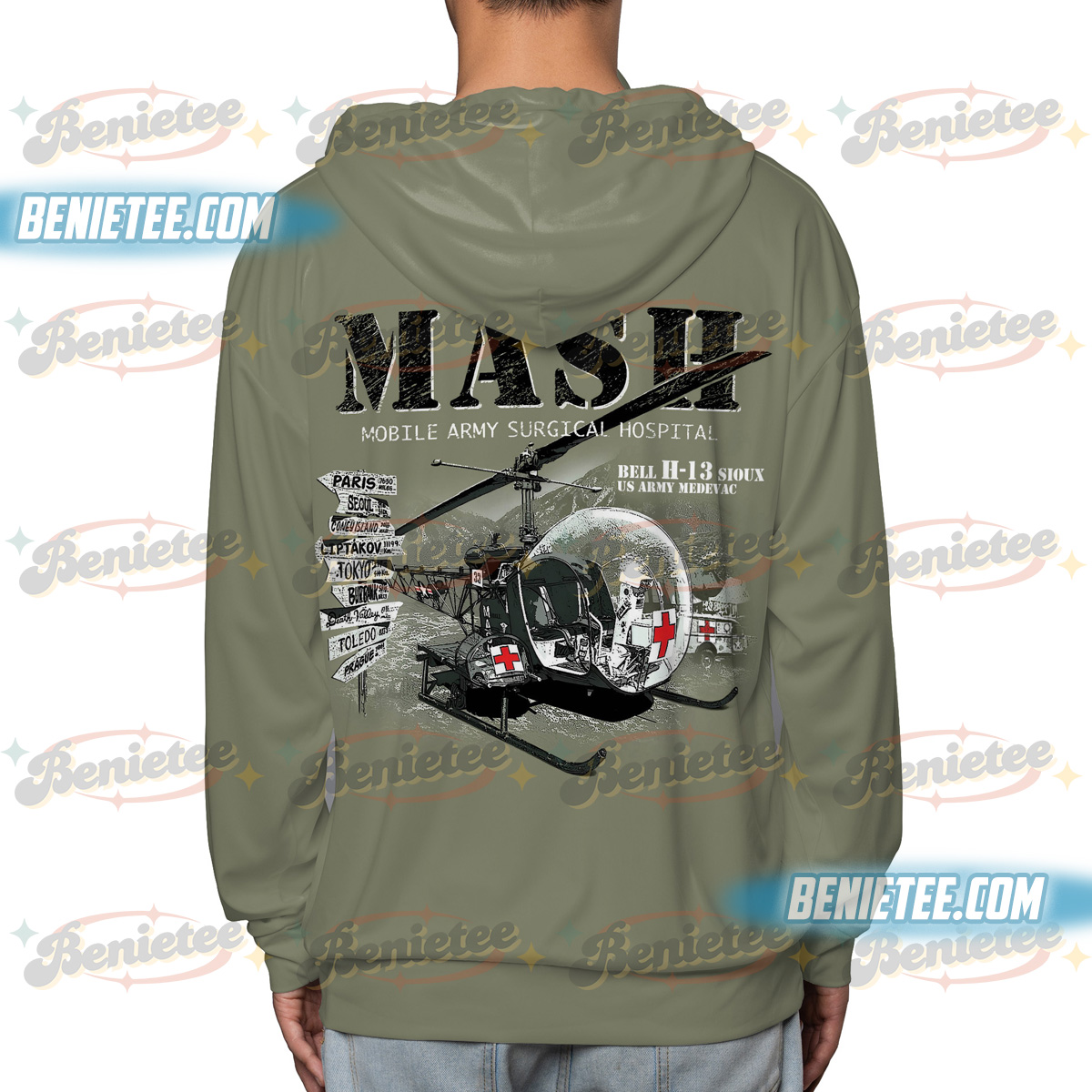 U.S. Army Bell H-13 Sioux Hoodie 3D - Image 2