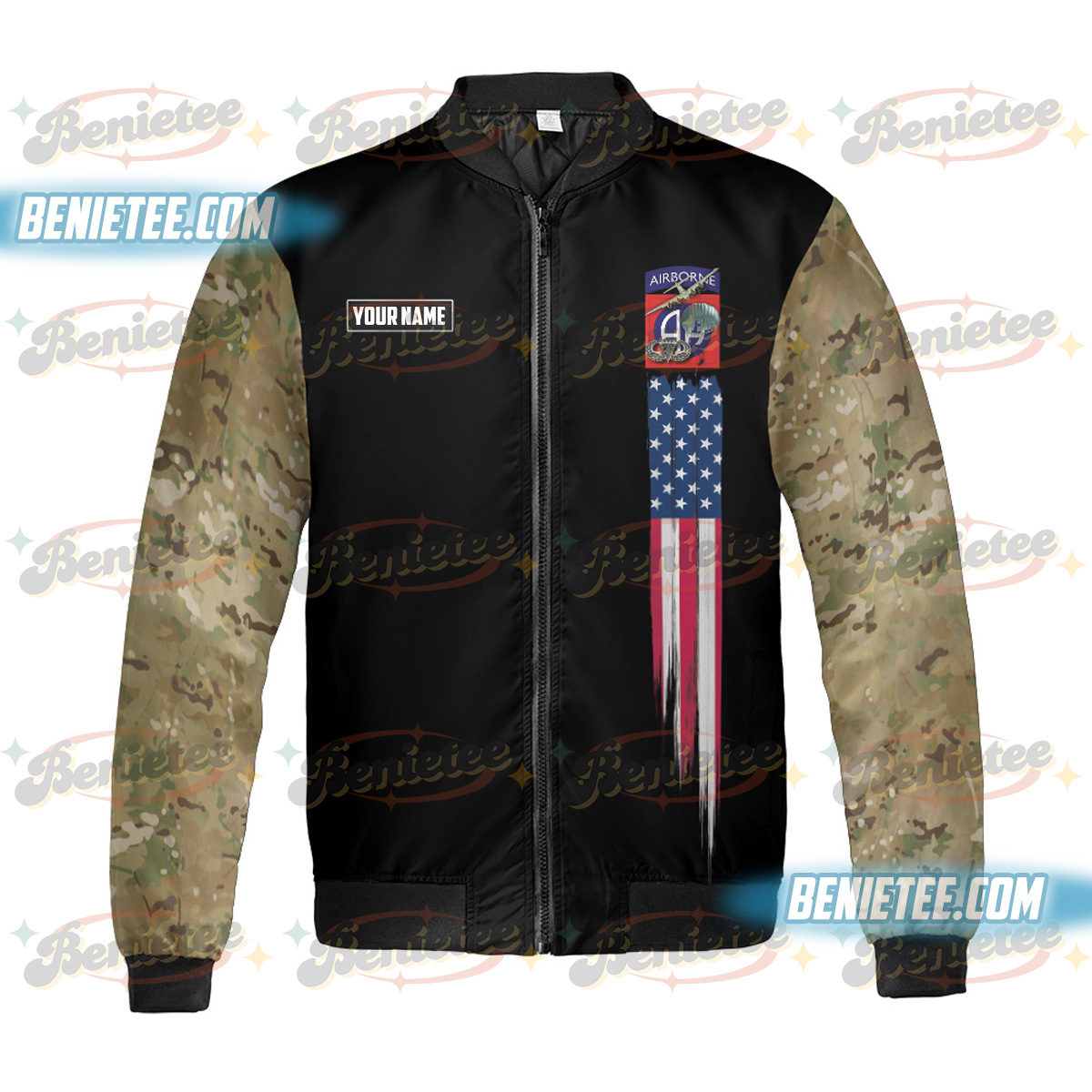 U.S. Army 82nd Airborne Division Veteran Bomber Jacker - Image 2