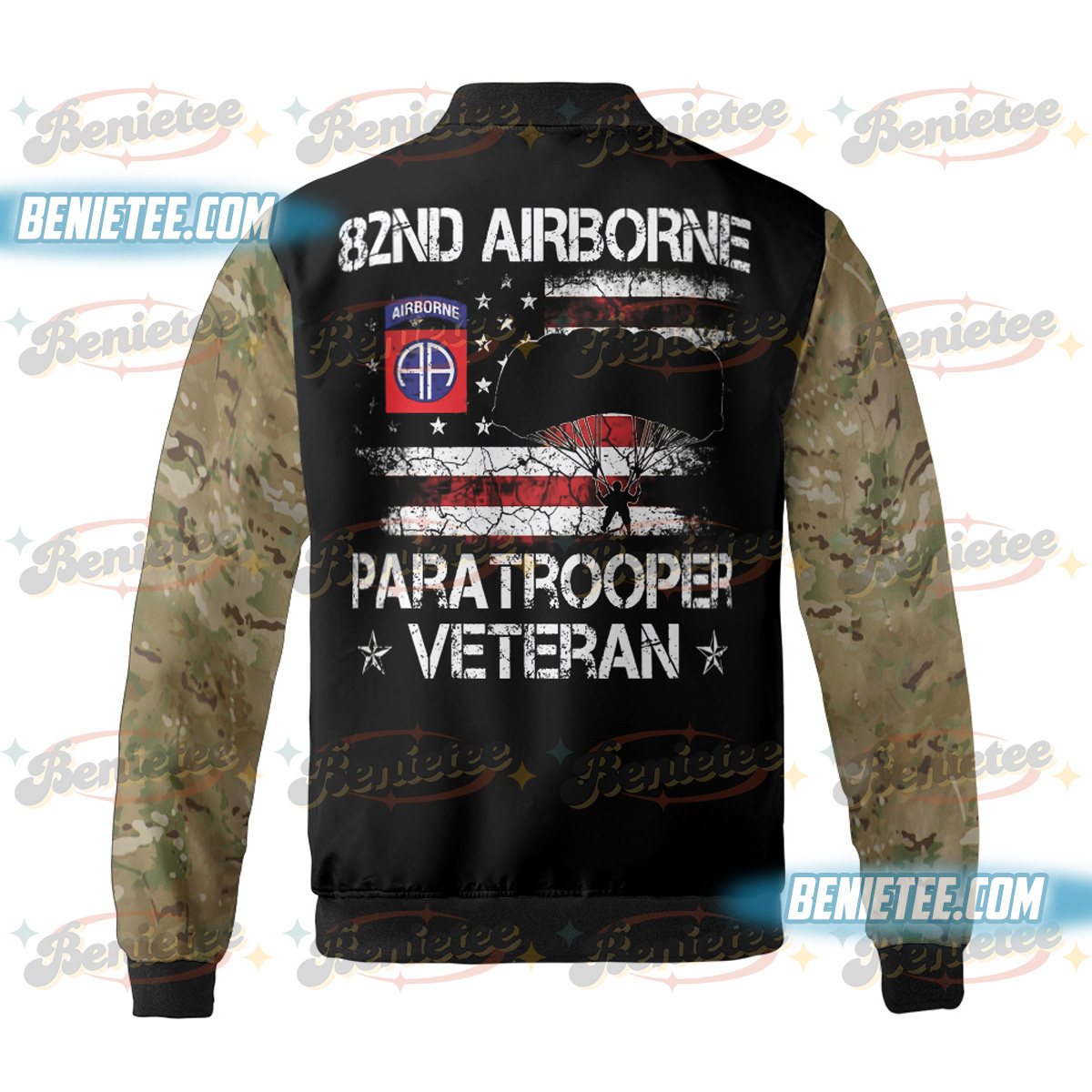 U.S. Army 82nd Airborne Division Veteran Bomber Jacker - Image 3