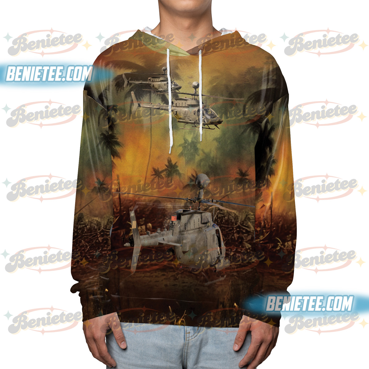 U.S. Army Bell OH-58 Kiowa Hoodie 3D - Image 2