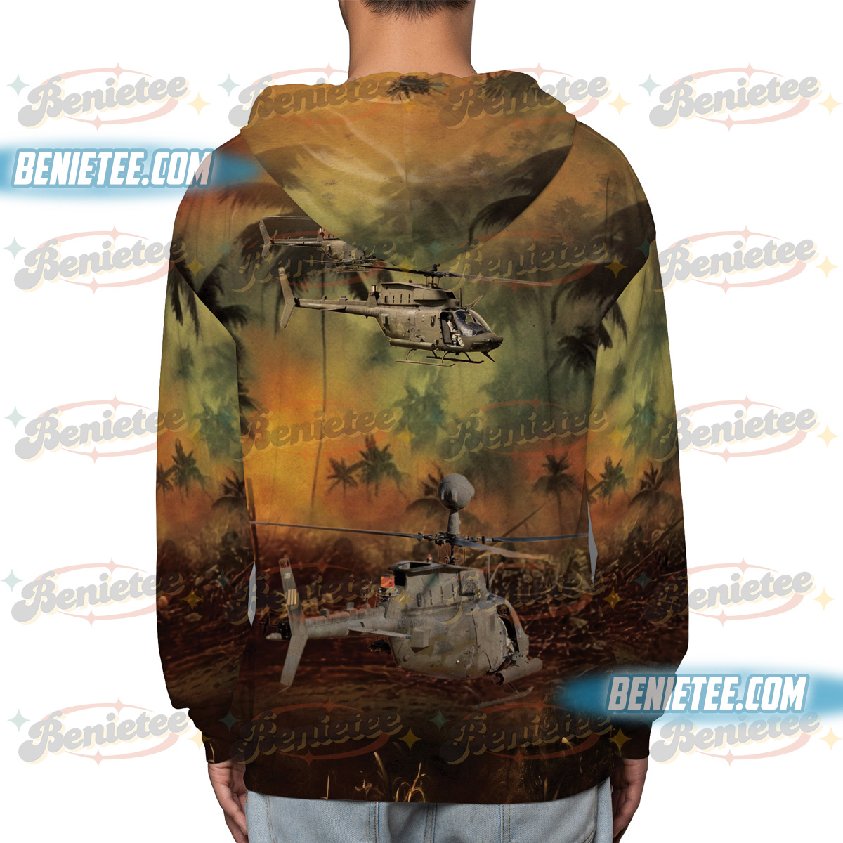 U.S. Army Bell OH-58 Kiowa Hoodie 3D - Image 3