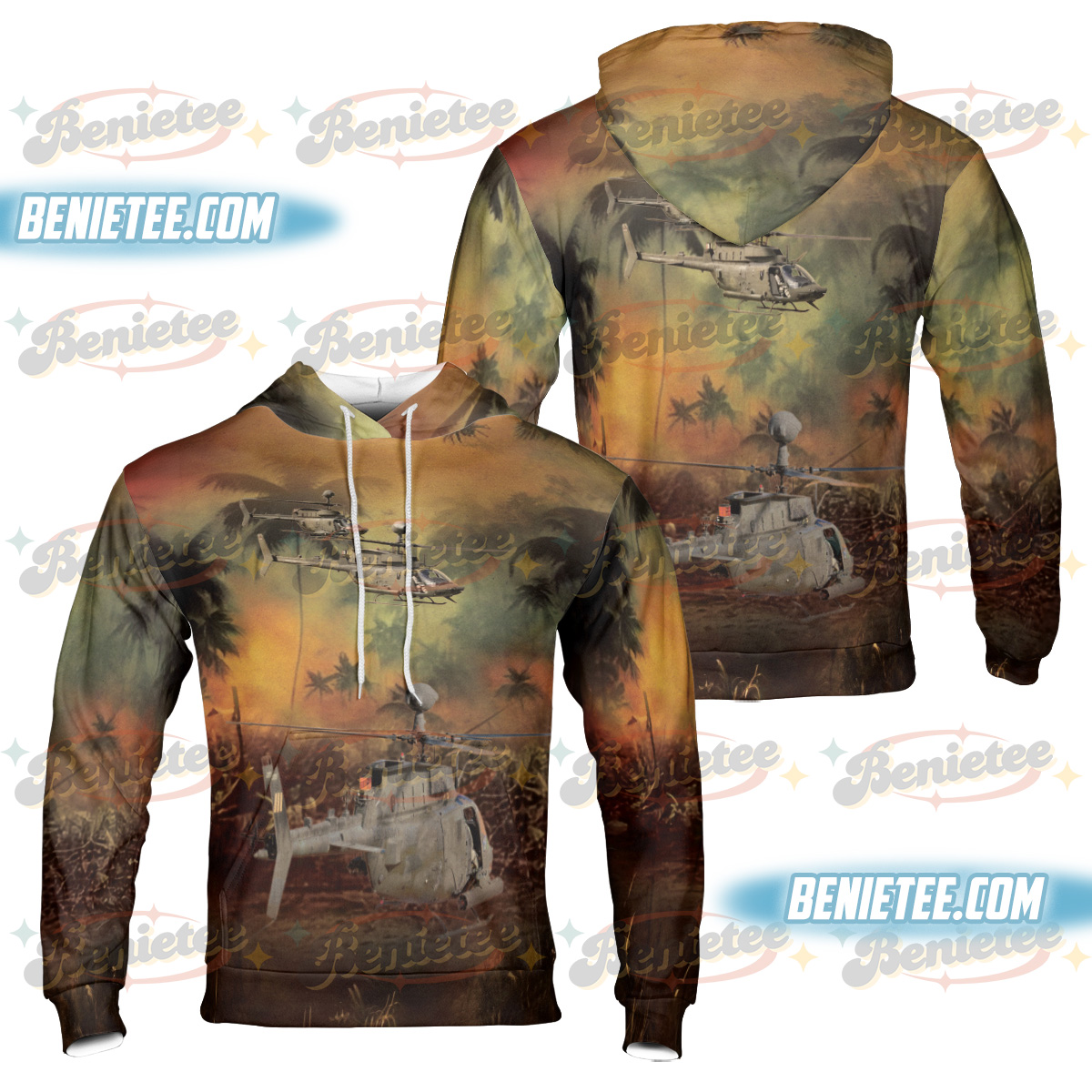 U.S. Army Bell OH-58 Kiowa Hoodie 3D