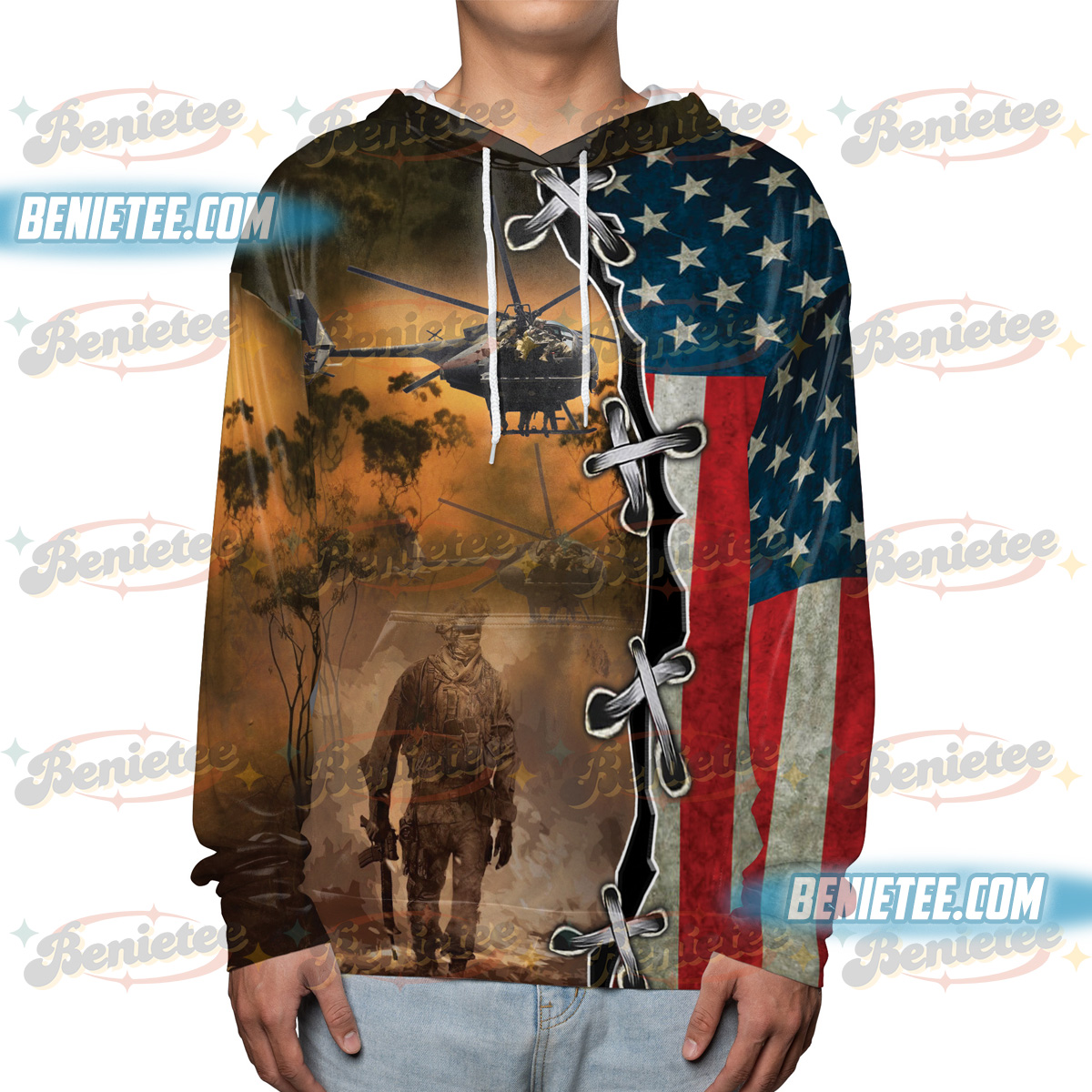 U.S. Army MD Helicopters MH-6 Little Bird Hoodie 3D - Image 2