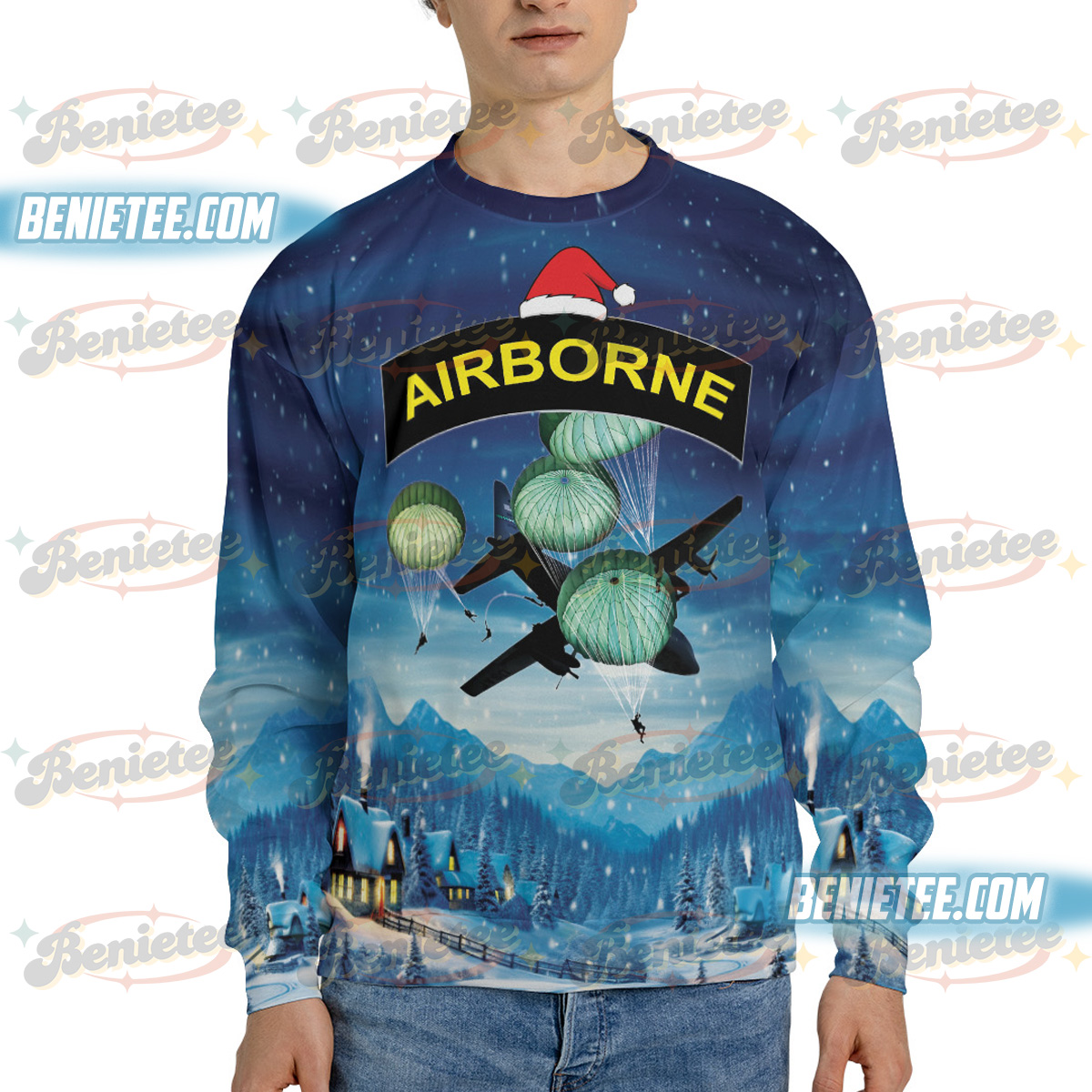 U.S. Army Airborne Paratrooper UGLY Sweatshirt - Image 3