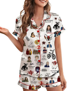 Alternative view of Vinntage Strannger Things Characters All Team Pajamas Set Short